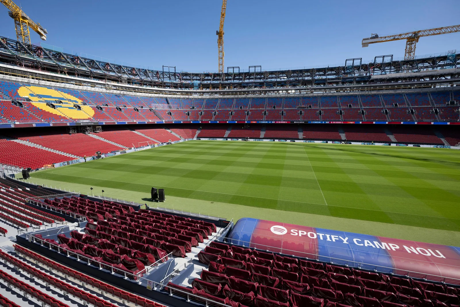 Spotify Camp Nou interior during its phased redevelopment