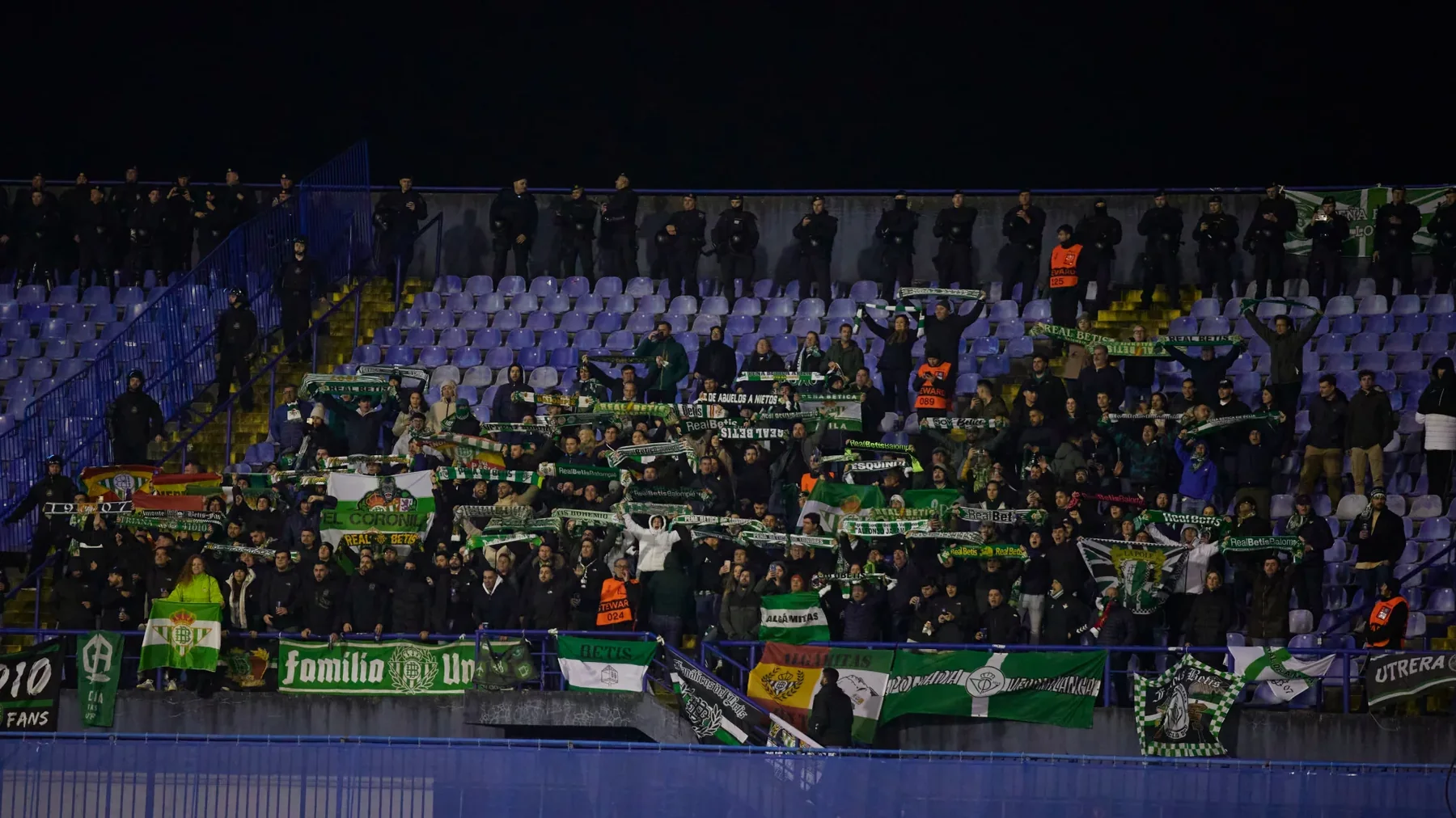 Travelling La Liga supporters in an official away section