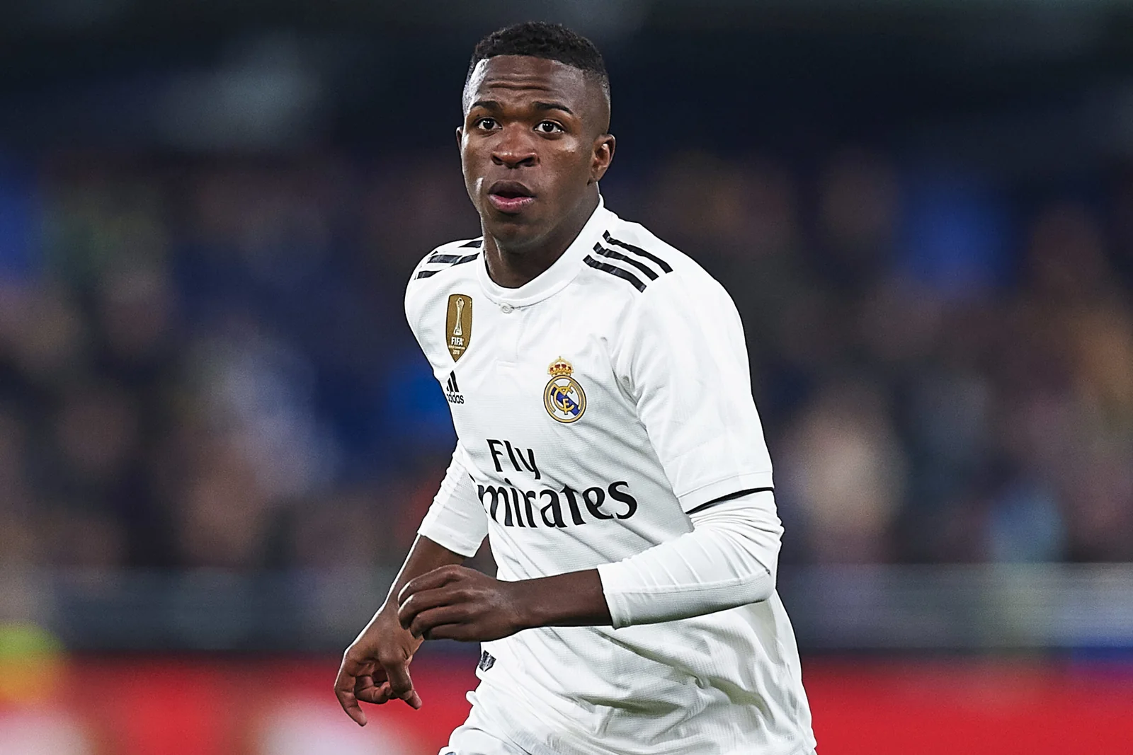 Vinícius Júnior wearing Real Madrid white during a match