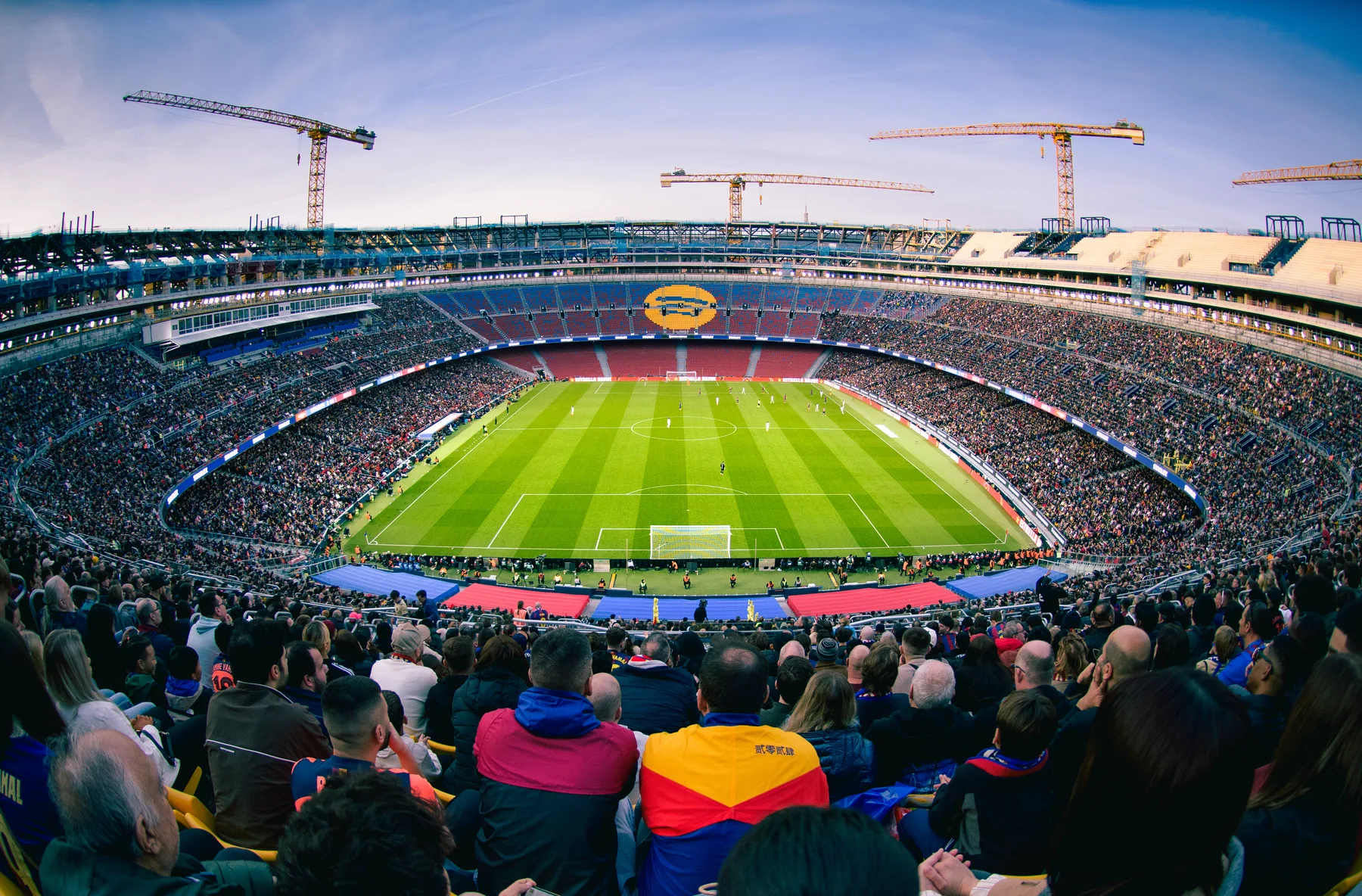 A matchday crowd inside the redeveloping Spotify Camp Nou